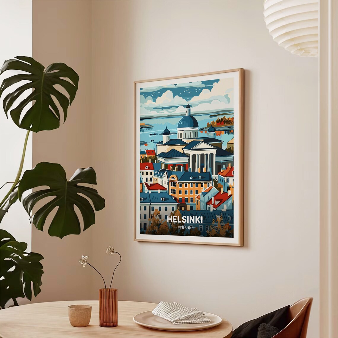 Helsinki Finland Cityscape Travel Poster, Wall Decor - Image 2