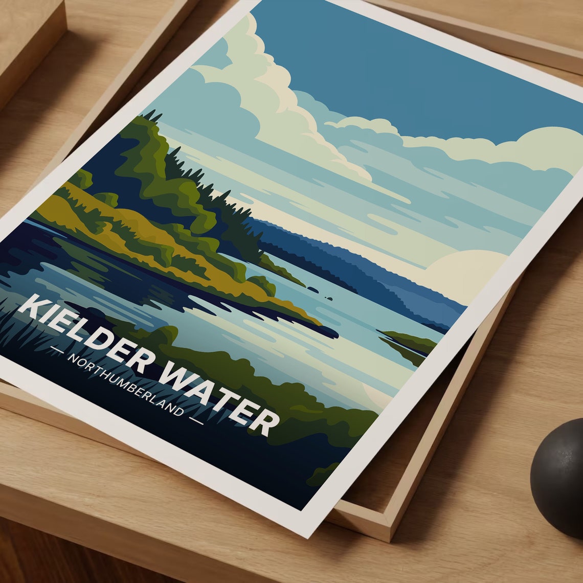 Kielder Water Northumberland Forest Lake Vintage Travel Poster - Image 3