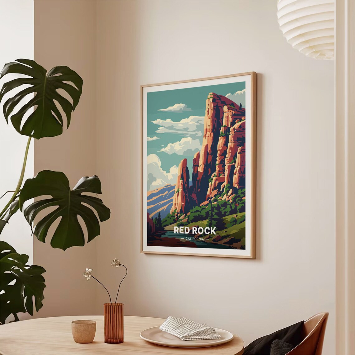 California Red Rock State Park Travel Poster, Canyon - Image 2