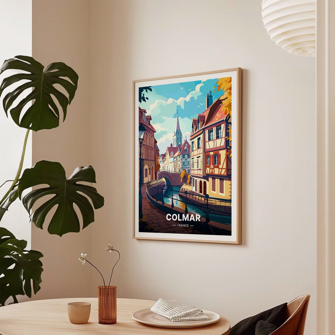 Colmar France Travel Poster, French Town Landscape - Image 2