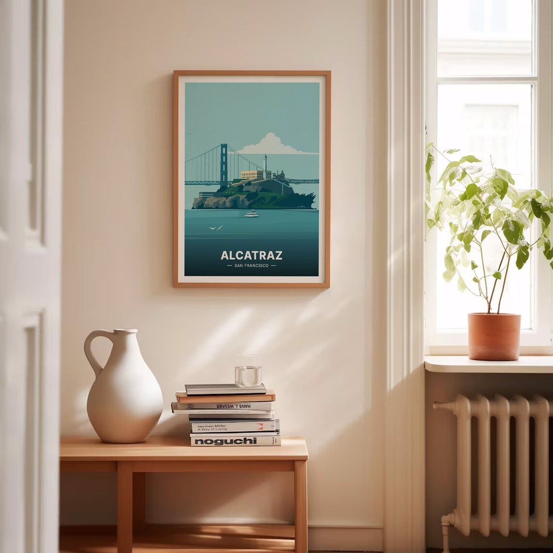 San Francisco Travel Poster, Alcatraz Golden Gate Bridge - Image 4