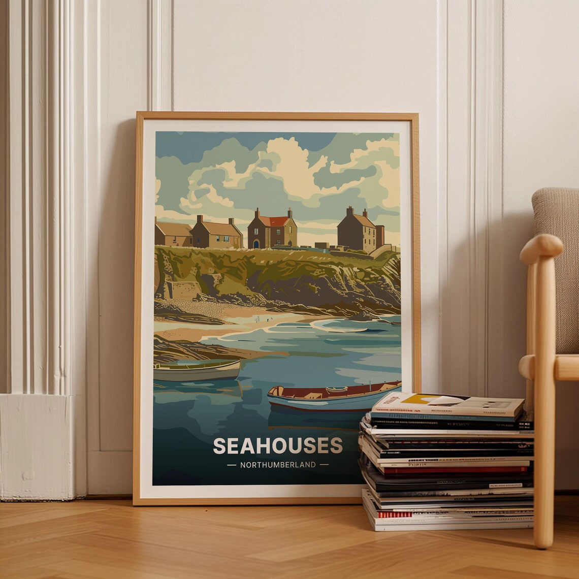 Seahouses Northumberland Coastal Seaside Fishing Village Poster
