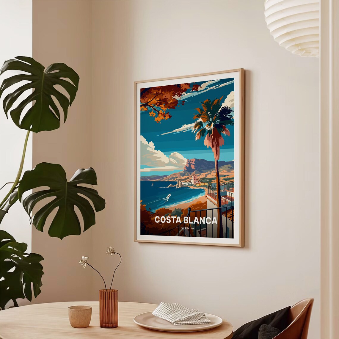 Costa Blanca Travel Poster, Spain Scenic Landscape - Image 2