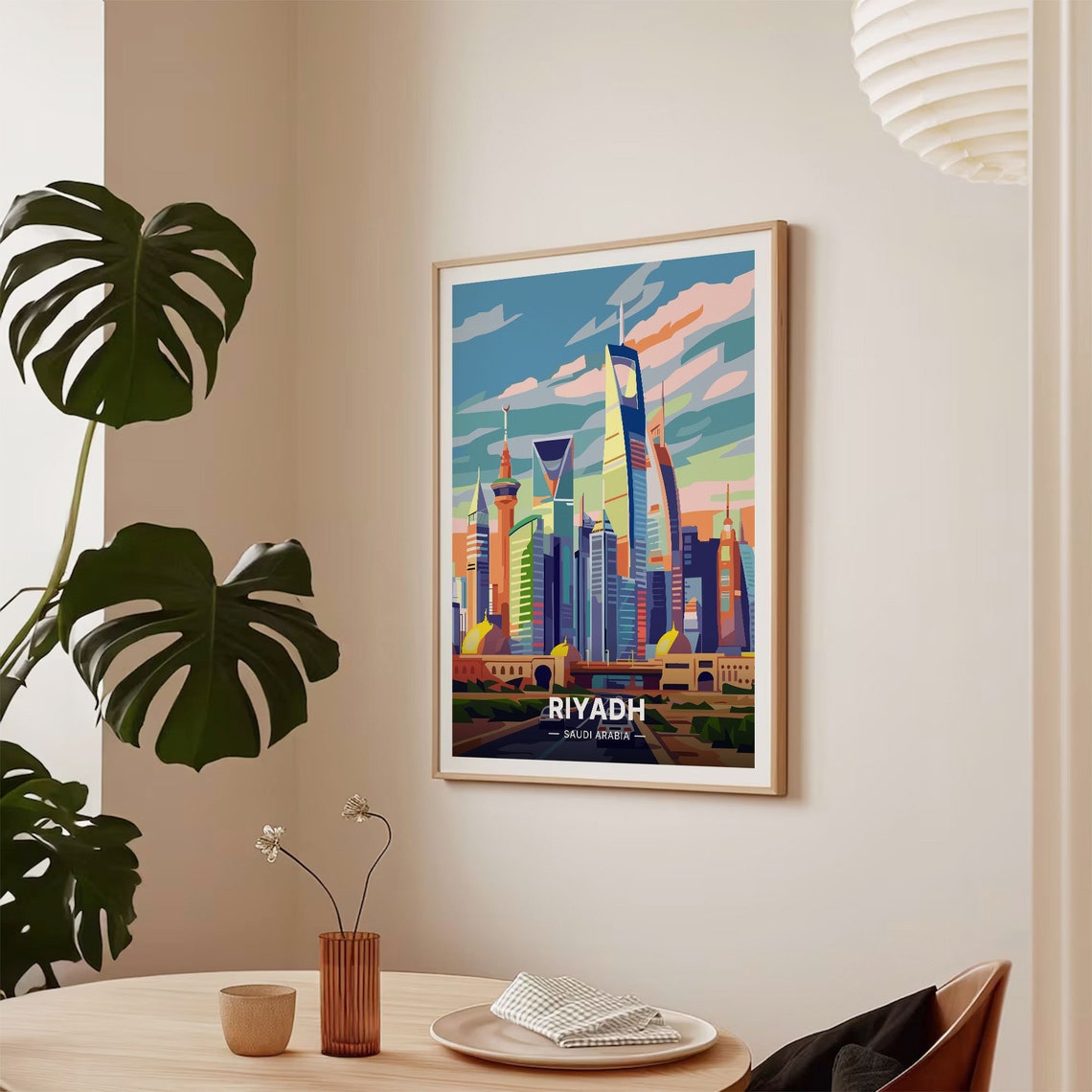 Riyadh Saudi Arabia Poster Modern Skyline Kingdom Tower View Art - Image 2