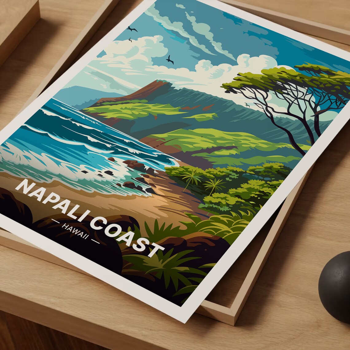 Napali Coast Hawaii Travel Poster, Scenic Wall Decor - Image 3