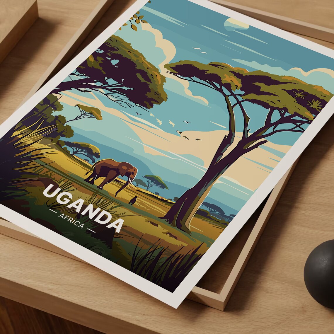 Uganda Travel Poster, Safari Adventure Art Print - Image 3