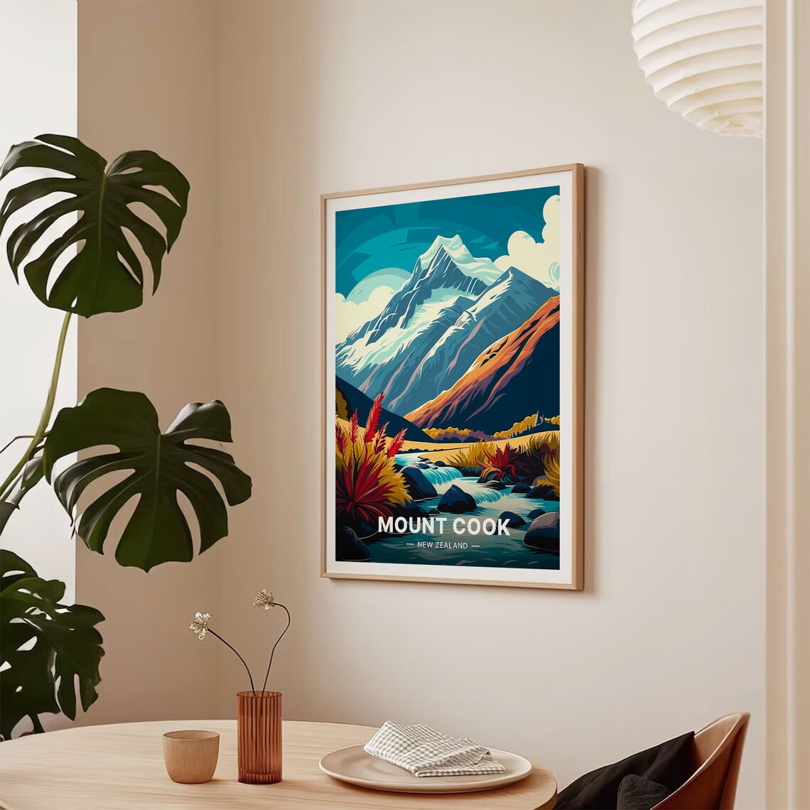 Mount Cook Travel Poster, New Zealand Landscape - Image 2