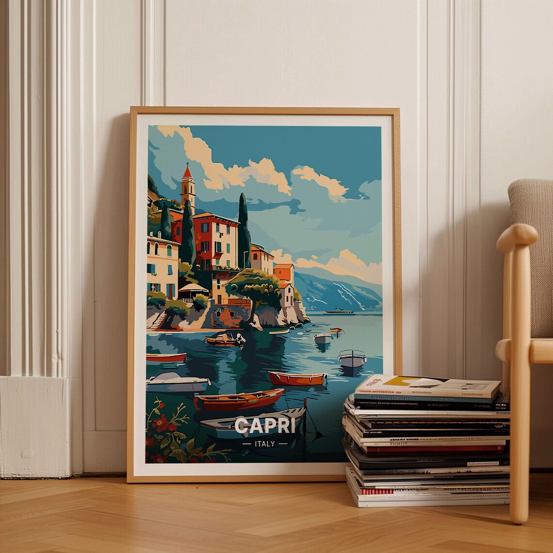 Capri Italy Travel Poster, Home and Office Decor