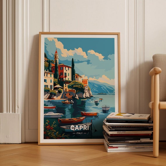 Capri Italy Travel Poster, Home and Office Decor