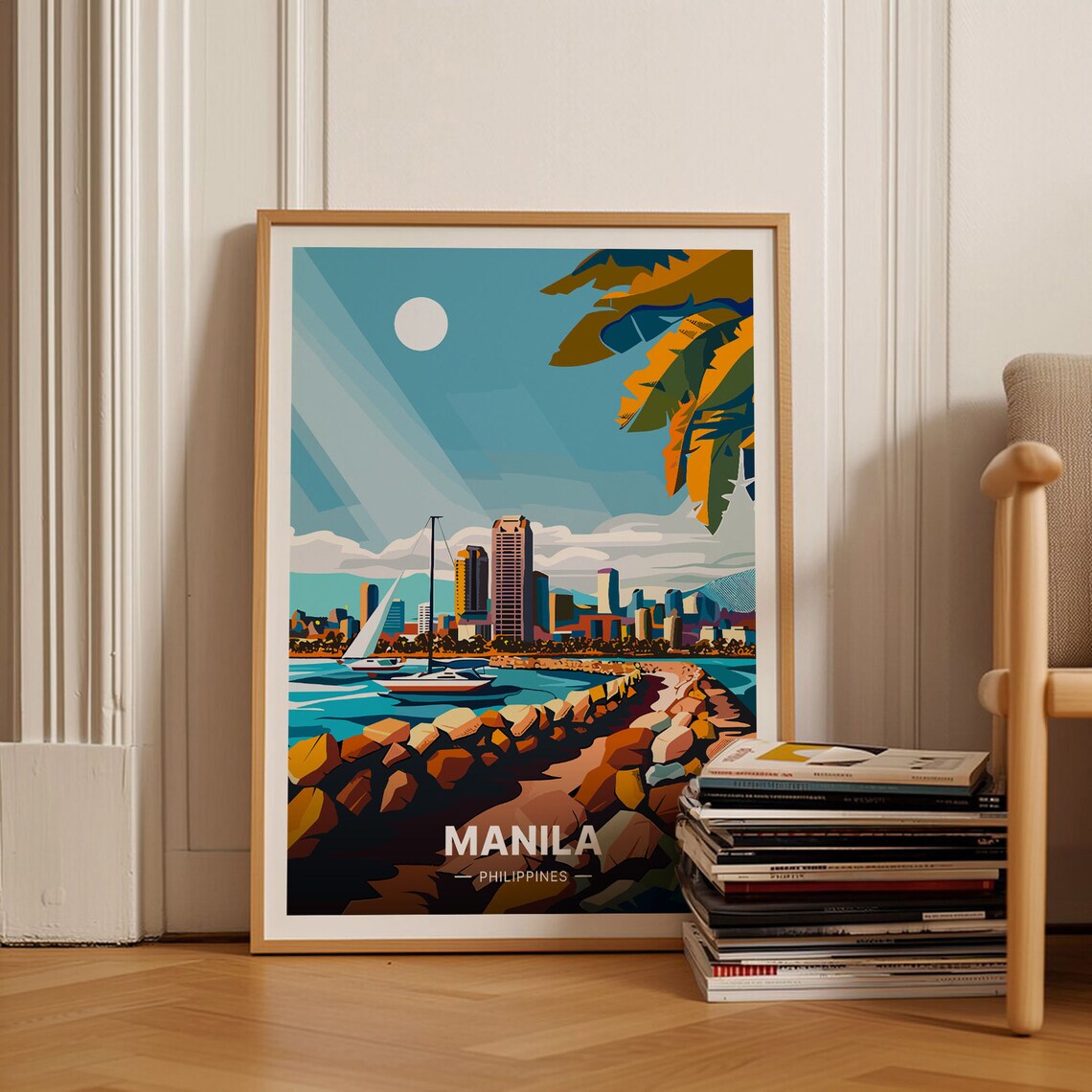 Manila Philippines Travel Poster, Travel Themed Artwork