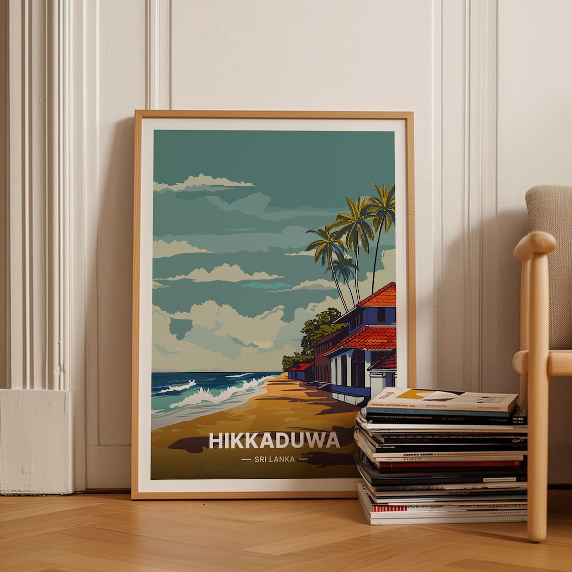 Sri Lanka Travel Poster, Hikkaduwa Beach Tuk Tuk
