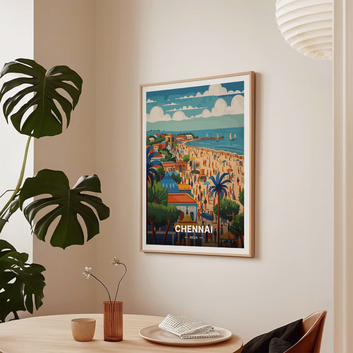 Chennai India Travel Poster, Vibrant City Landscape - Image 2