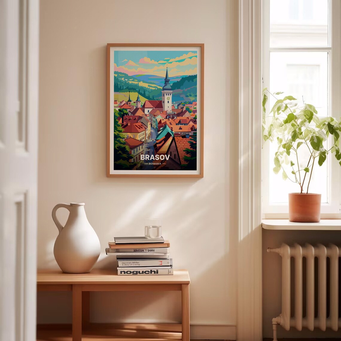 Brasov Romania Travel Poster, Mid-Century Modern Art Print - Image 4