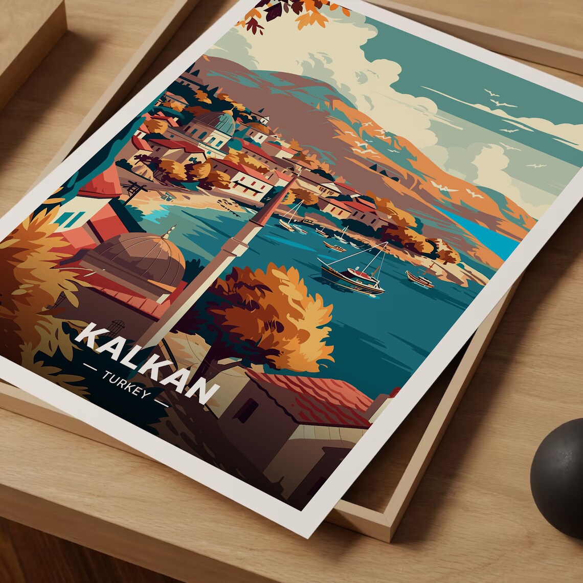 Kalkan City Poster, Turkey Travel Poster - Image 3