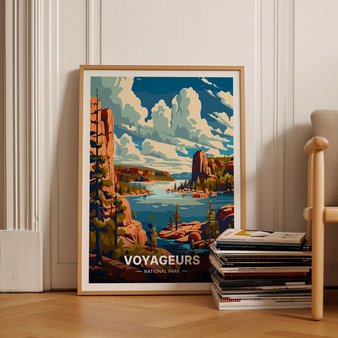 Voyageurs National Park Lake Red Rock Cliffs Pine Forest Poster