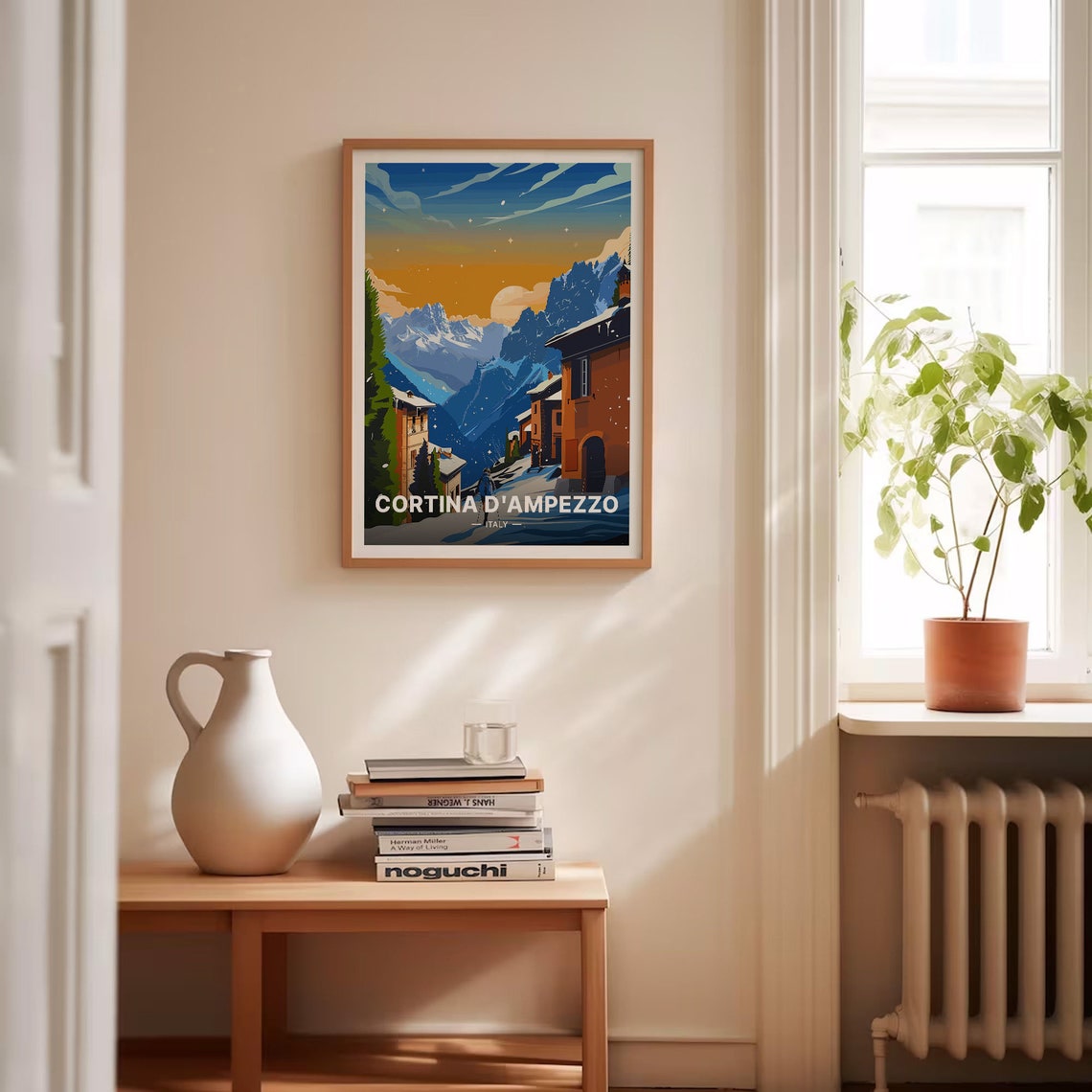 Cortina d'Ampezzo Italy Alpine Ski Town Night Vintage Travel Poster - Image 4