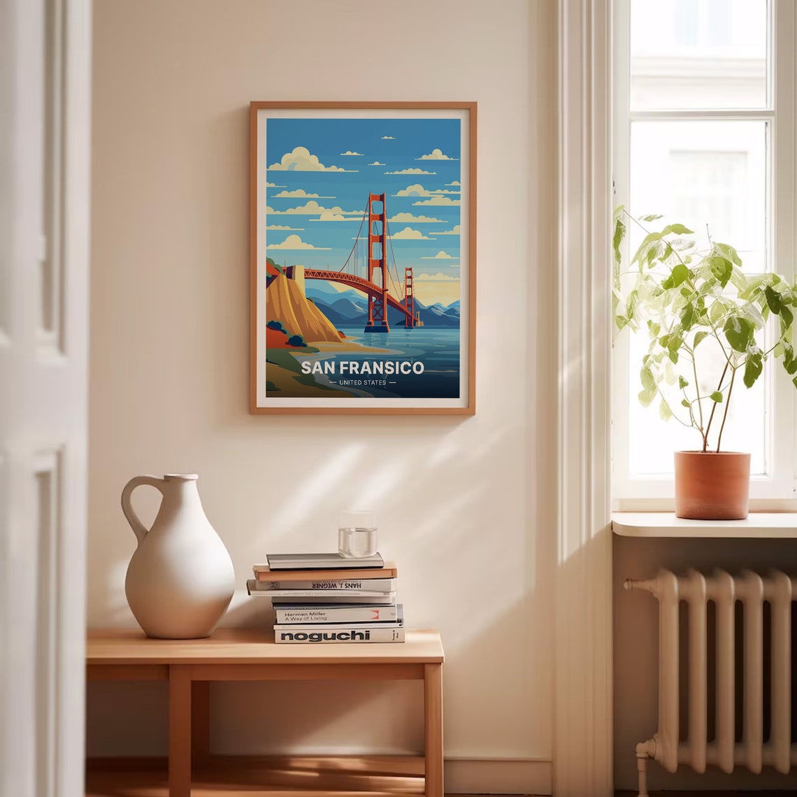 Golden Gate Bridge San Francisco Bay Sunset Retro Travel Poster - Image 4