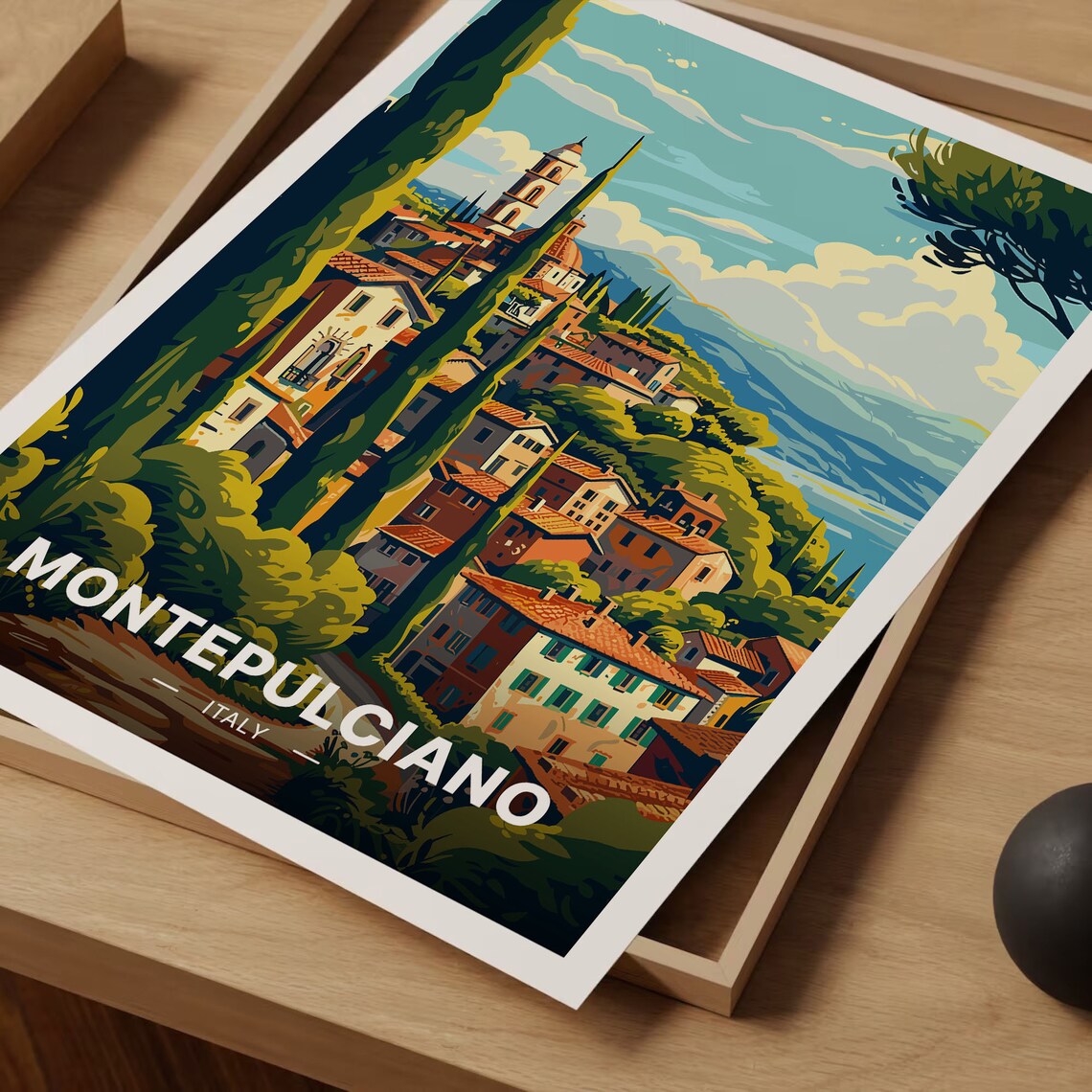 Montepulciano Italy Vintage Travel Poster, Landscape - Image 3