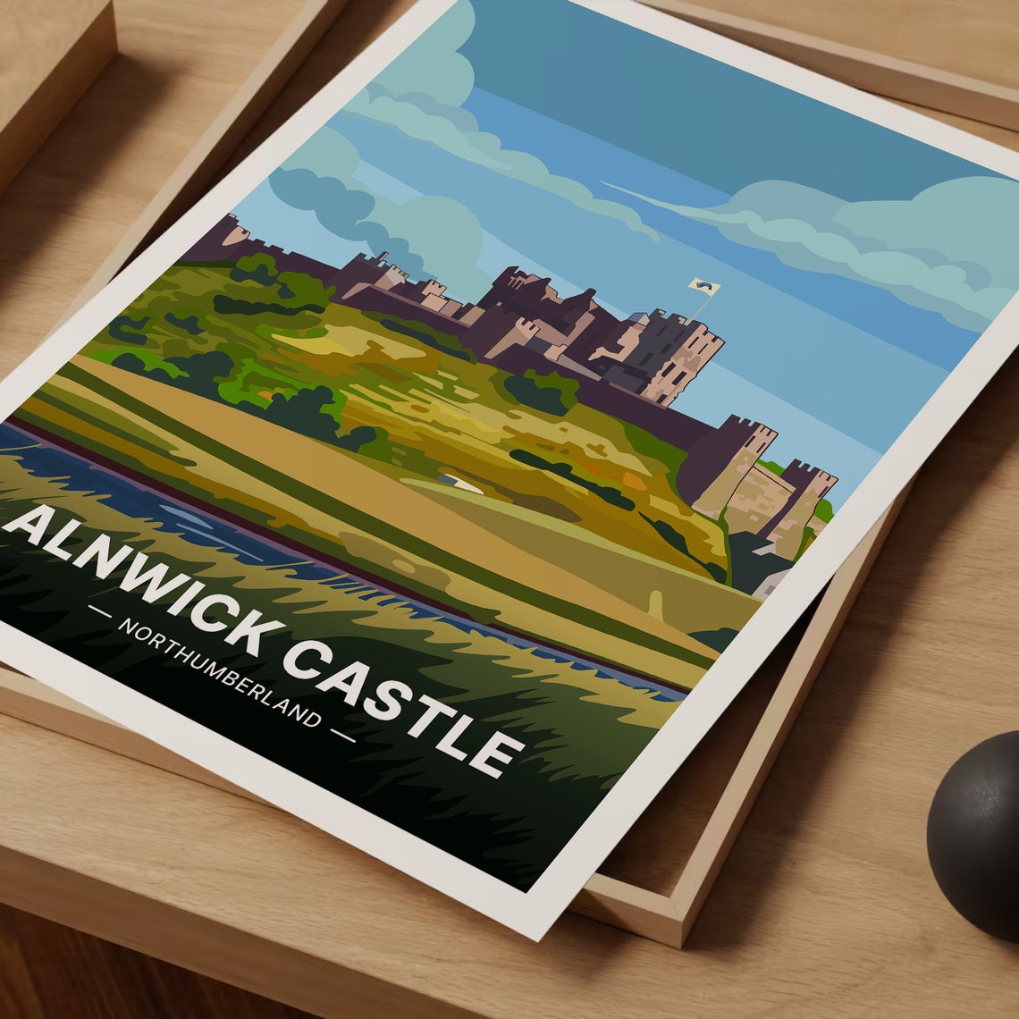 Alnwick Castle Northumberland England Landmark Travel Poster - Image 3