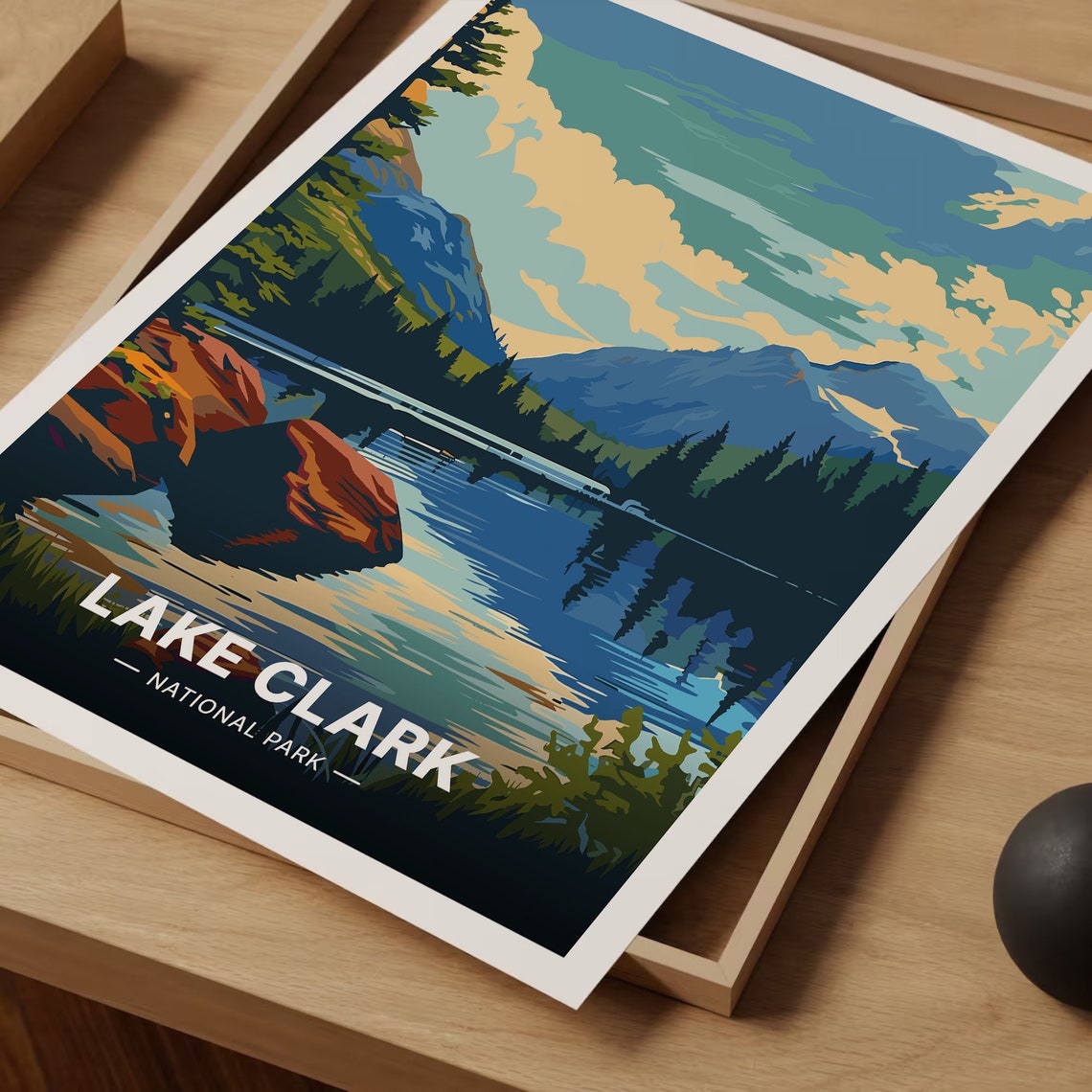 Lake Clark National Park Alaska Mountain Lake Reflection Poster - Image 3
