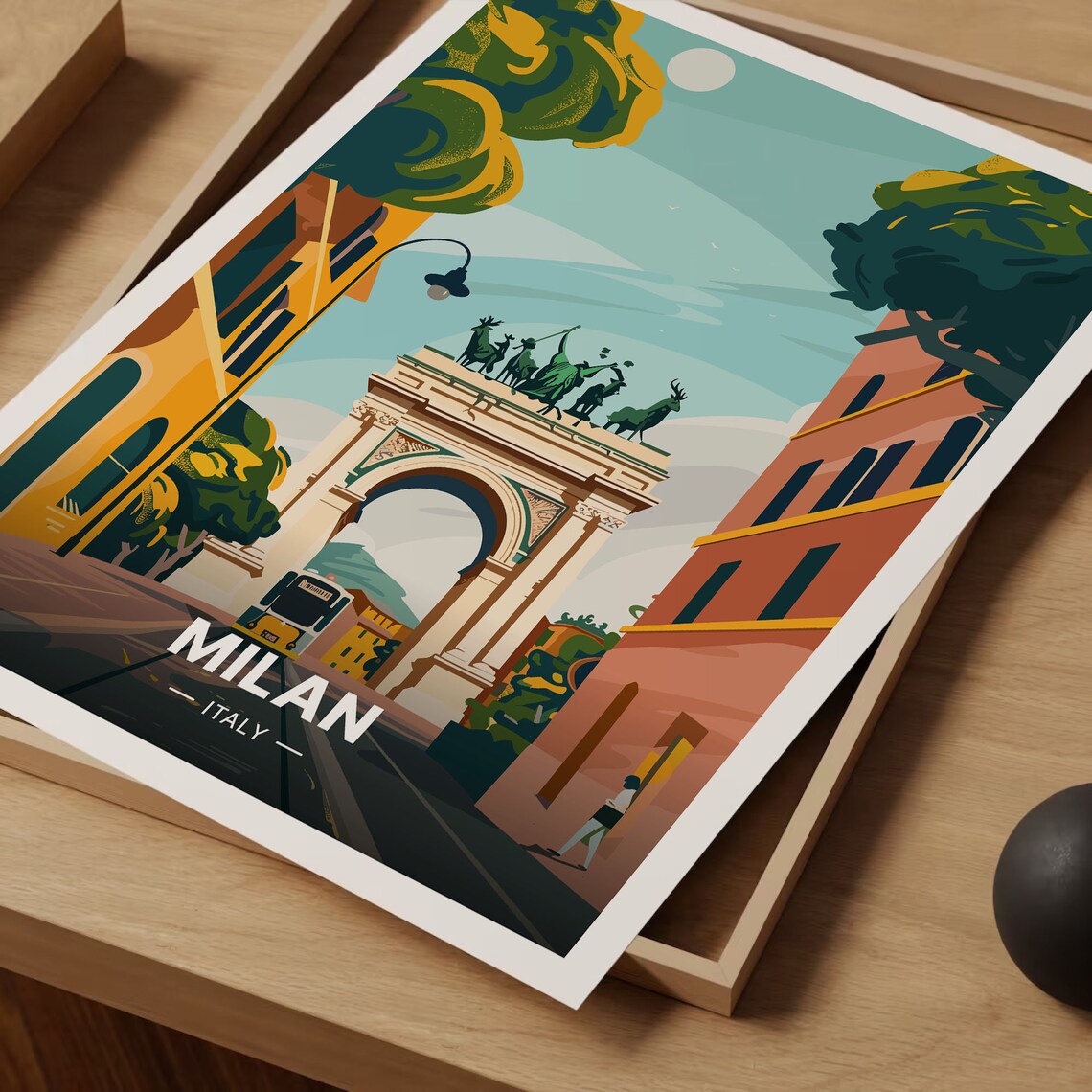 Milan Vintage Travel Poster, Italy Wall Art - Image 3