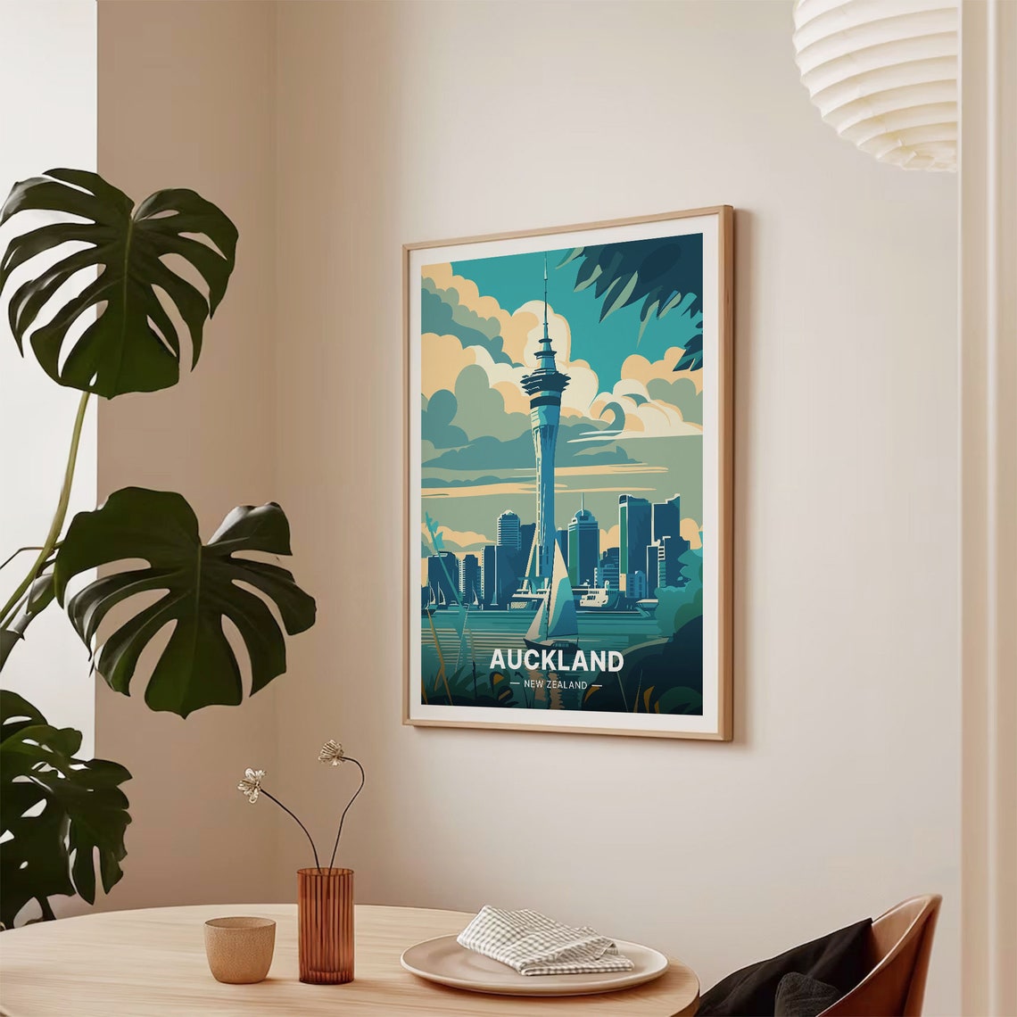 Auckland Skyline Travel Poster New Zealand Cityscape Wall Art Home Decor Art Lover Gift Travel Themed Room Decoration C20 476 - Image 2
