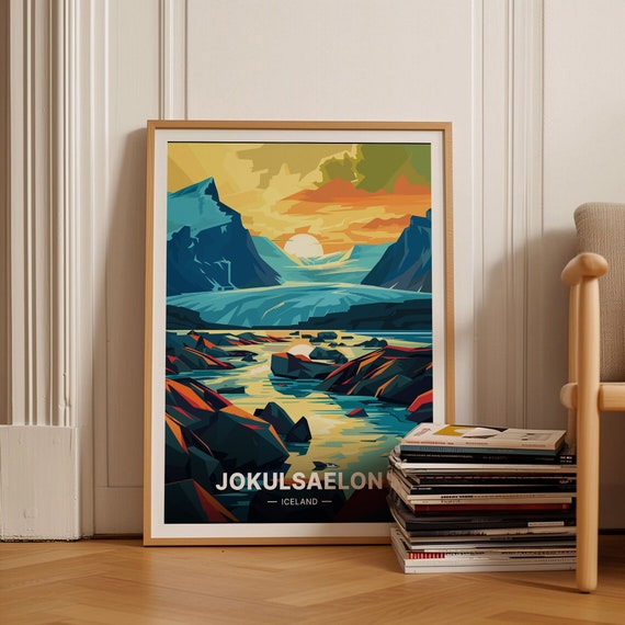 Iceland Jokulsarlon Glacier Lagoon Poster Scenic Travel Wall Art Home Decor Gift For Wanderlust Enthusiasts C20 291