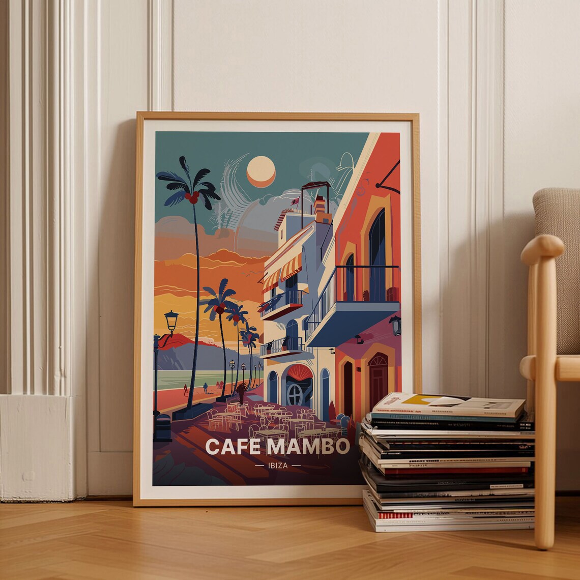 Ibiza Spain Travel Poster, San Antonio Nightlife Scene