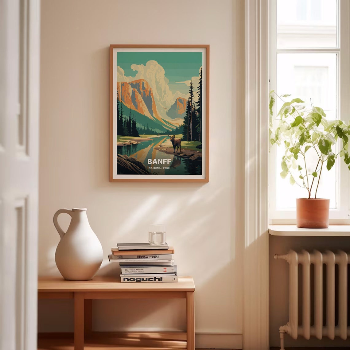 Banff National Park Canada Elk Alpine Lake Mountain Vintage Poster - Image 4