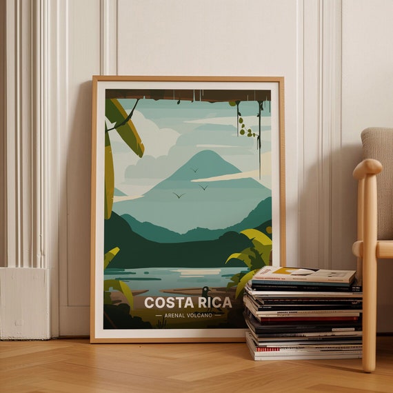 Costa Rica Travel Poster San Jos Art Arenal Volcano Wall Decor Unique Wedding Gift Home Decor C20 365