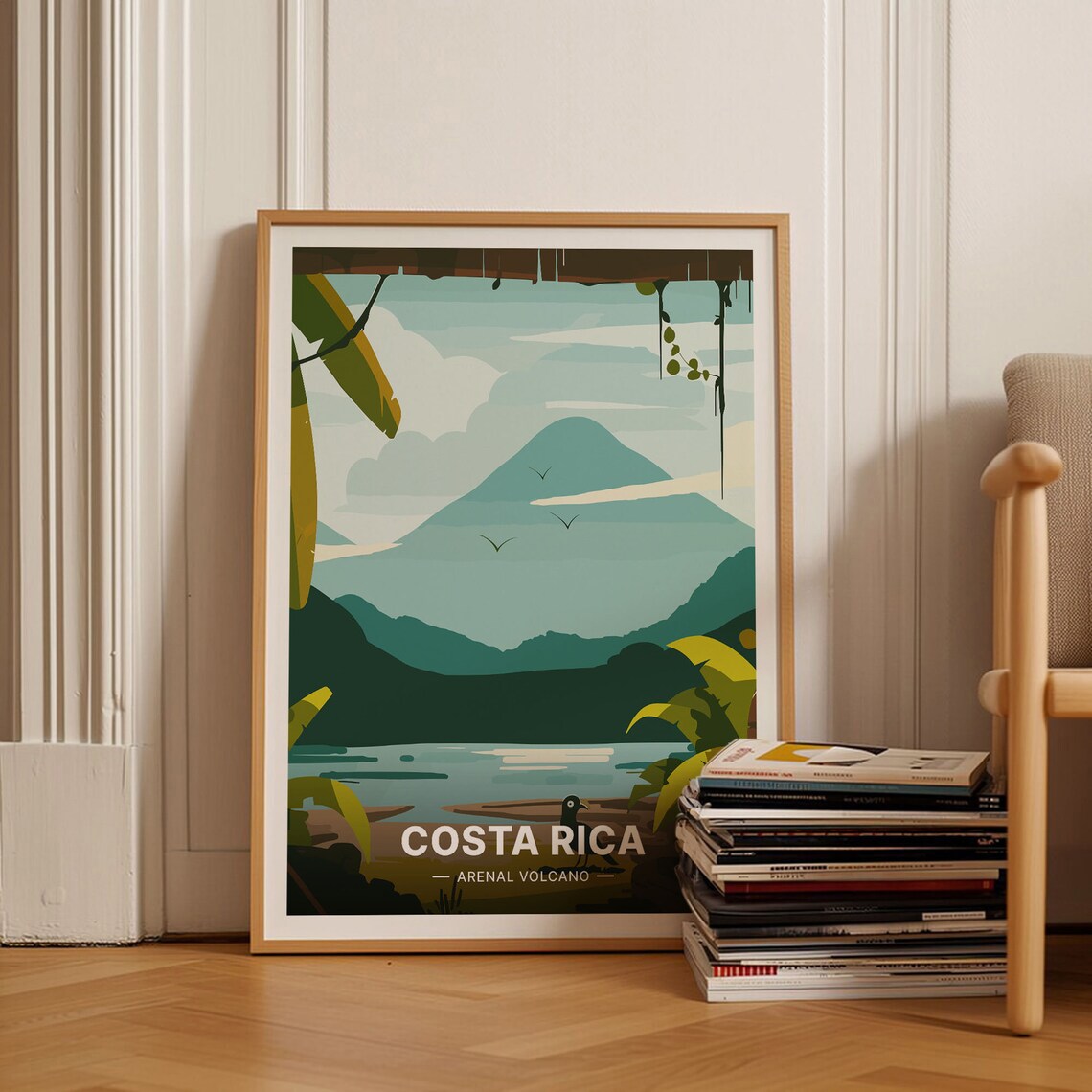 Costa Rica Arenal Volcano Lake Jungle Toucan Rainforest Poster