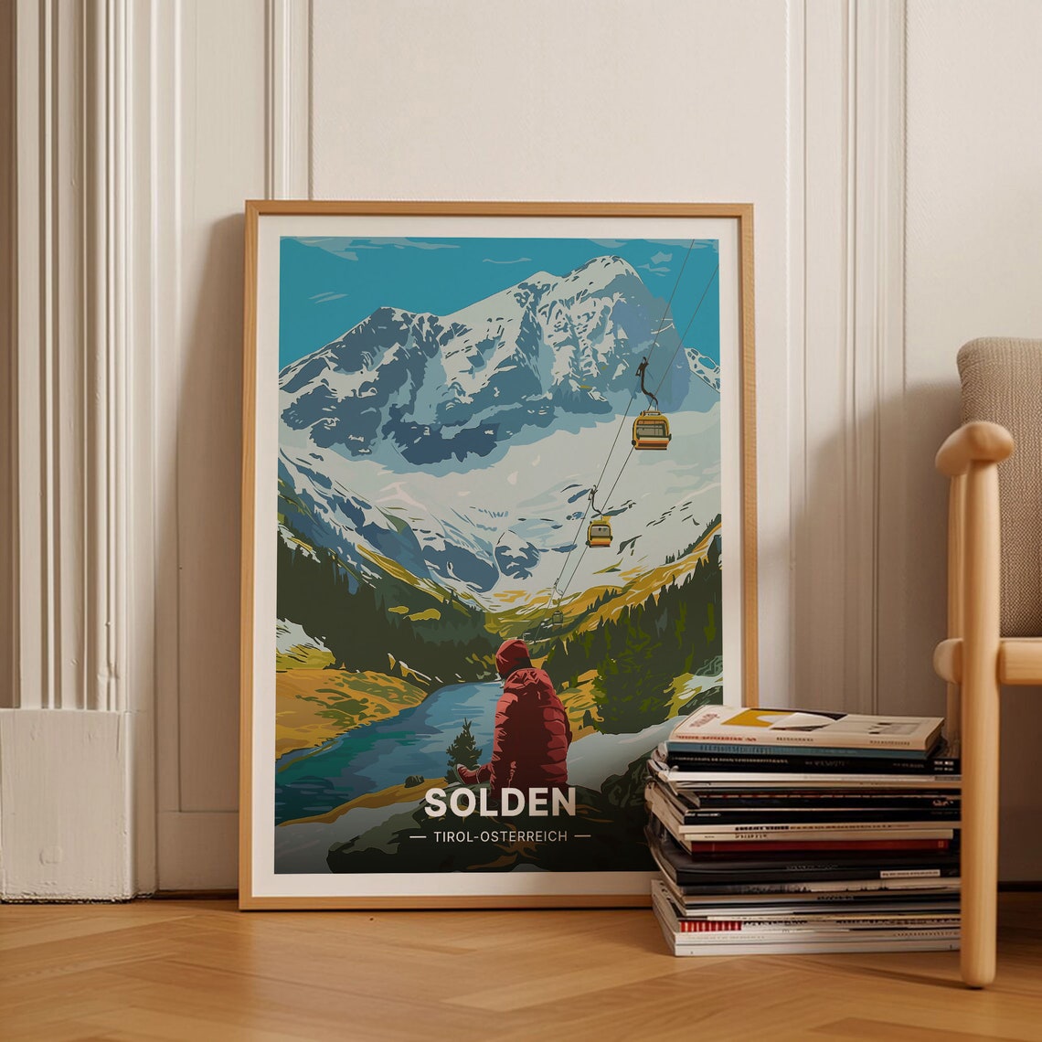 Solden Austria Tirol Alps Gondola Ski Mountain Panorama Poster