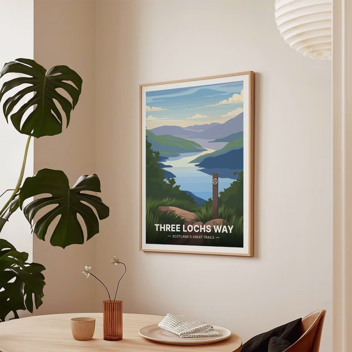 Three Lochs Way Scotland Trail Loch View Hiking Adventure Poster - Image 2