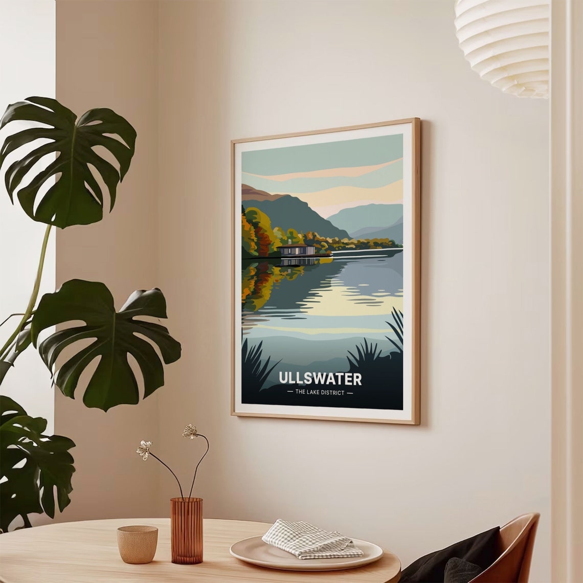 Ullswater Lake District England Boathouse Calm Water View Poster - Image 2