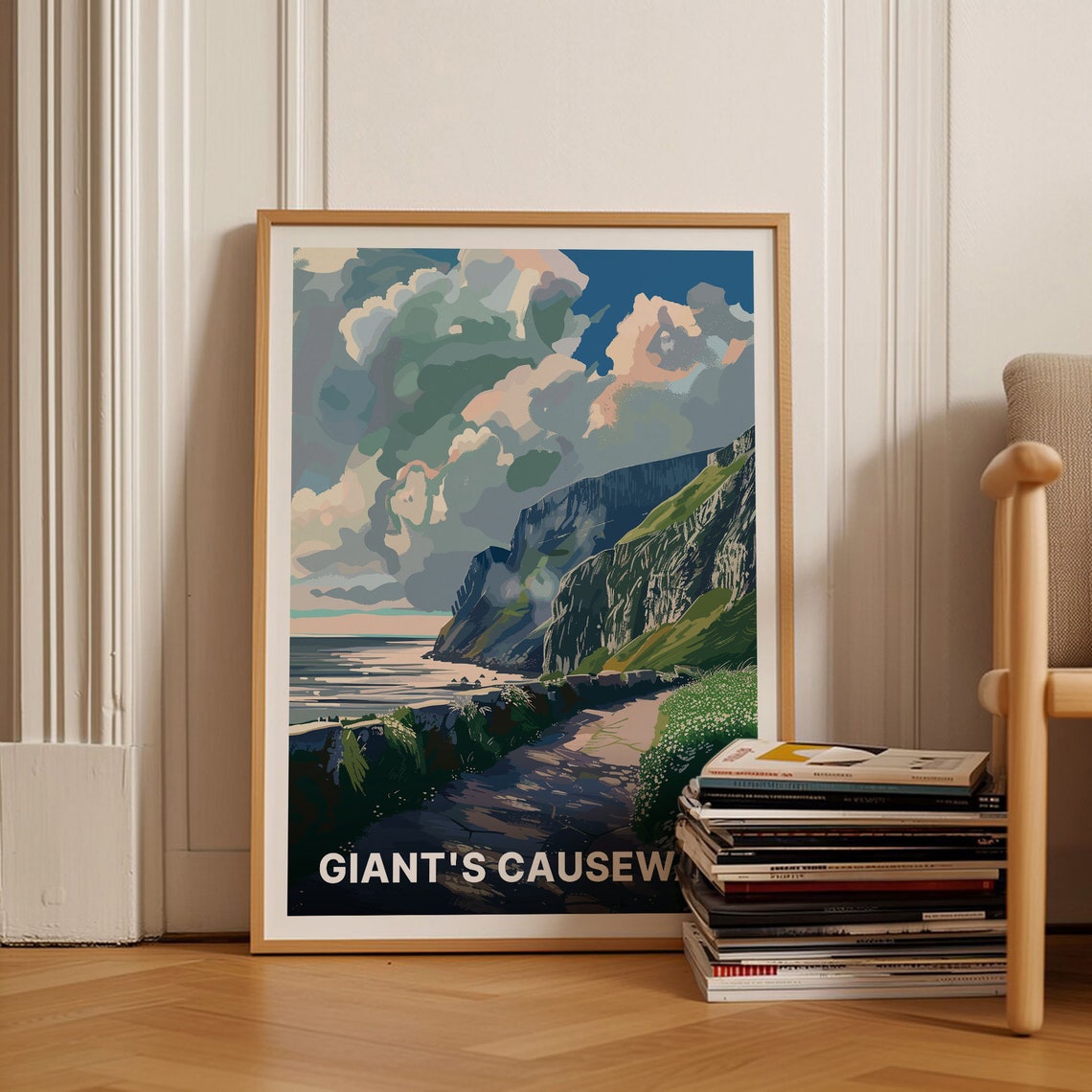 Giant's Causeway Northern Ireland Coastal Cliffs Path Travel Poster