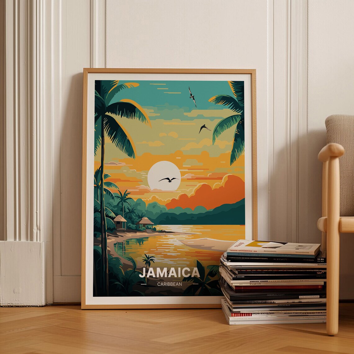 Jamaica Travel Poster, Caribbean Wall Art Print