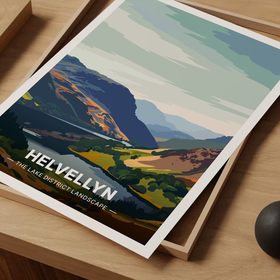 Helvellyn Lake District Fell Landscape Vintage Style Travel Poster - Image 3