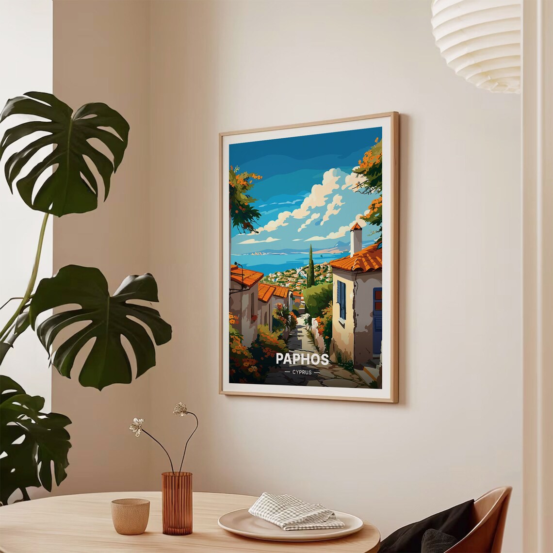 Paphos Cyprus Travel Poster, Vibrant Wall Art - Image 2