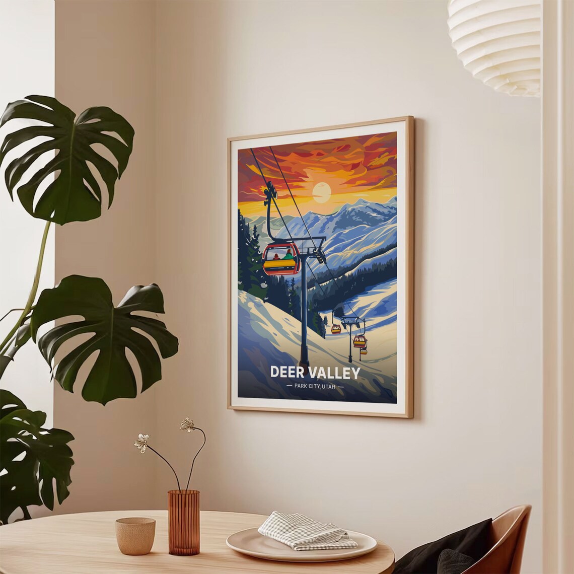 Deer Valley Ski Resort Utah Retro Travel Poster - Image 2
