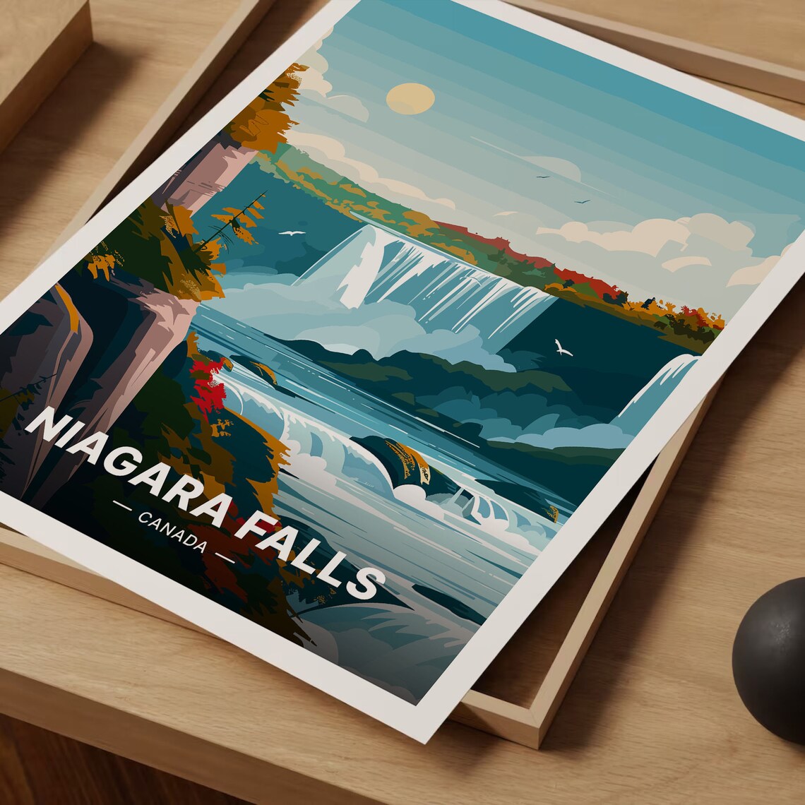Niagara Falls Travel Poster, Canada Landscape Art - Image 3