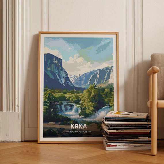 Krka National Park Croatia Waterfalls Forest Landscape Poster