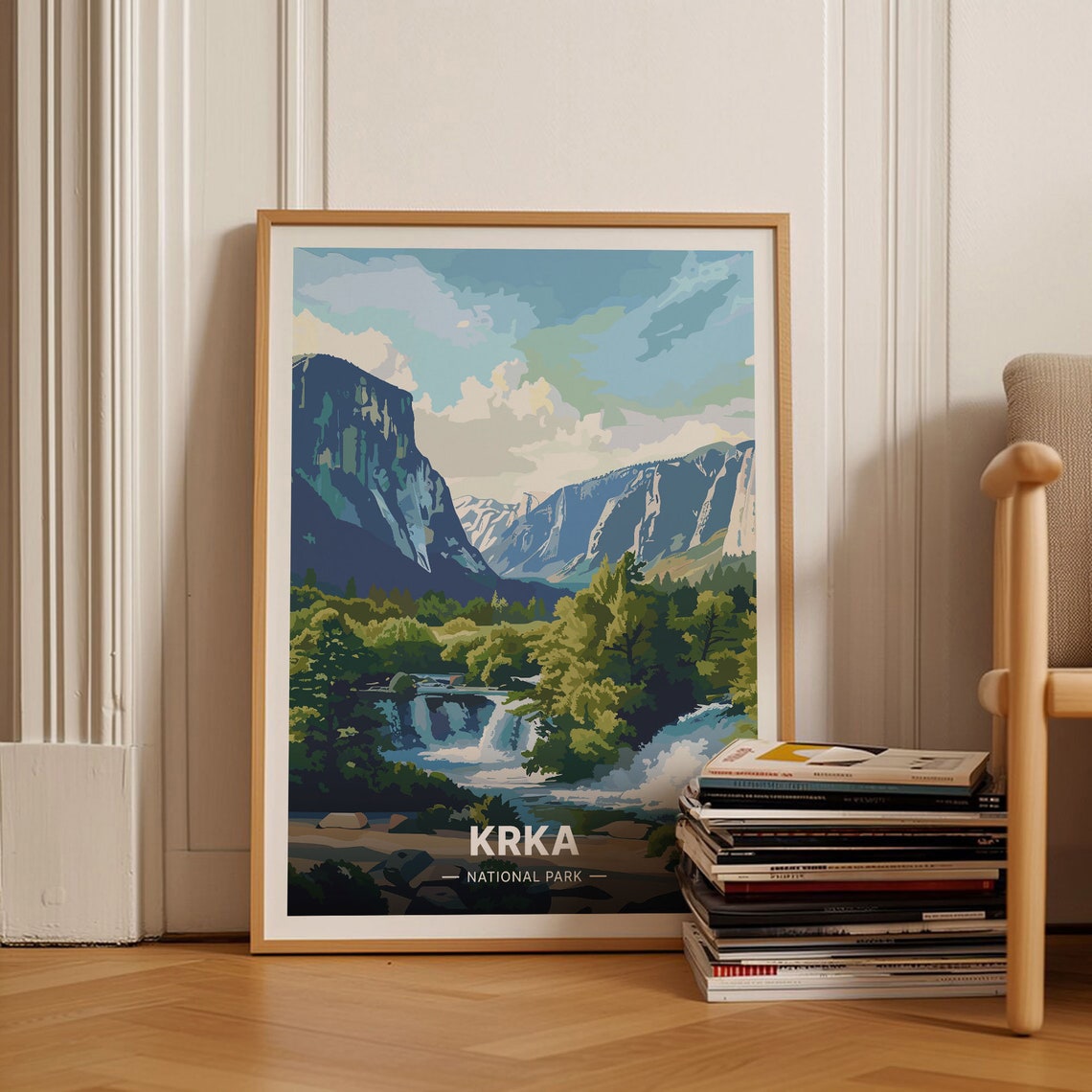 Krka National Park Croatia Waterfalls Forest Landscape Poster