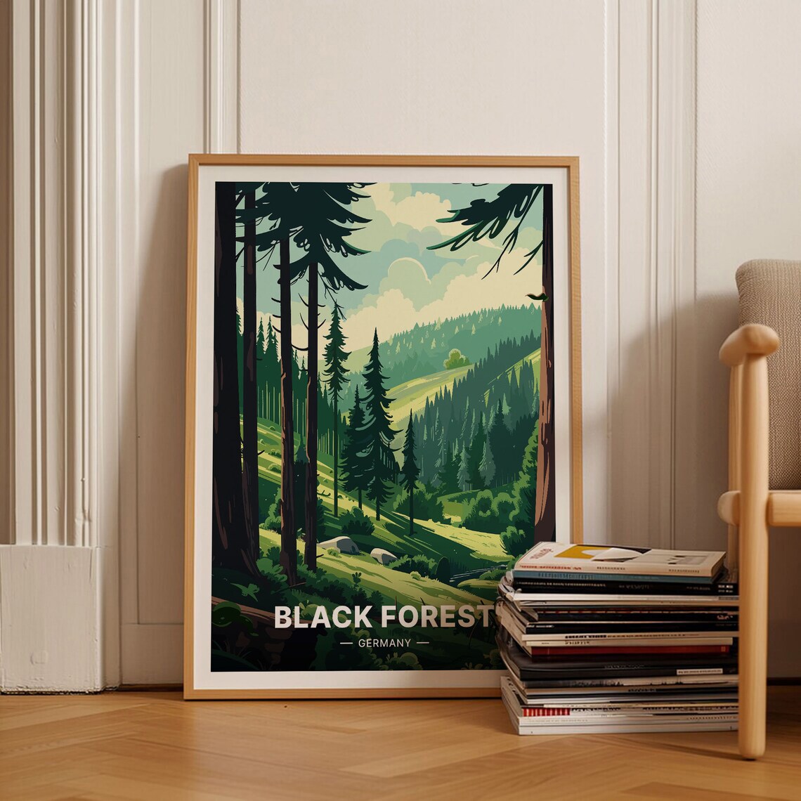 Black Forest Travel Poster, Germany Landscape Art