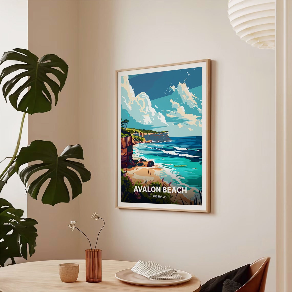 Avalon Beach Australia Surf Break Headland Ocean Wave Poster - Image 2