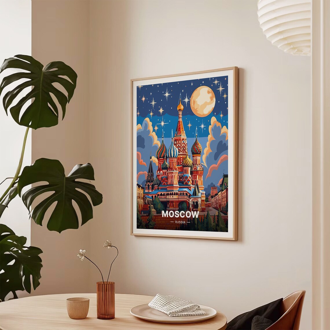 Moscow Landmarks Travel Poster, Russia Cityscape - Image 2
