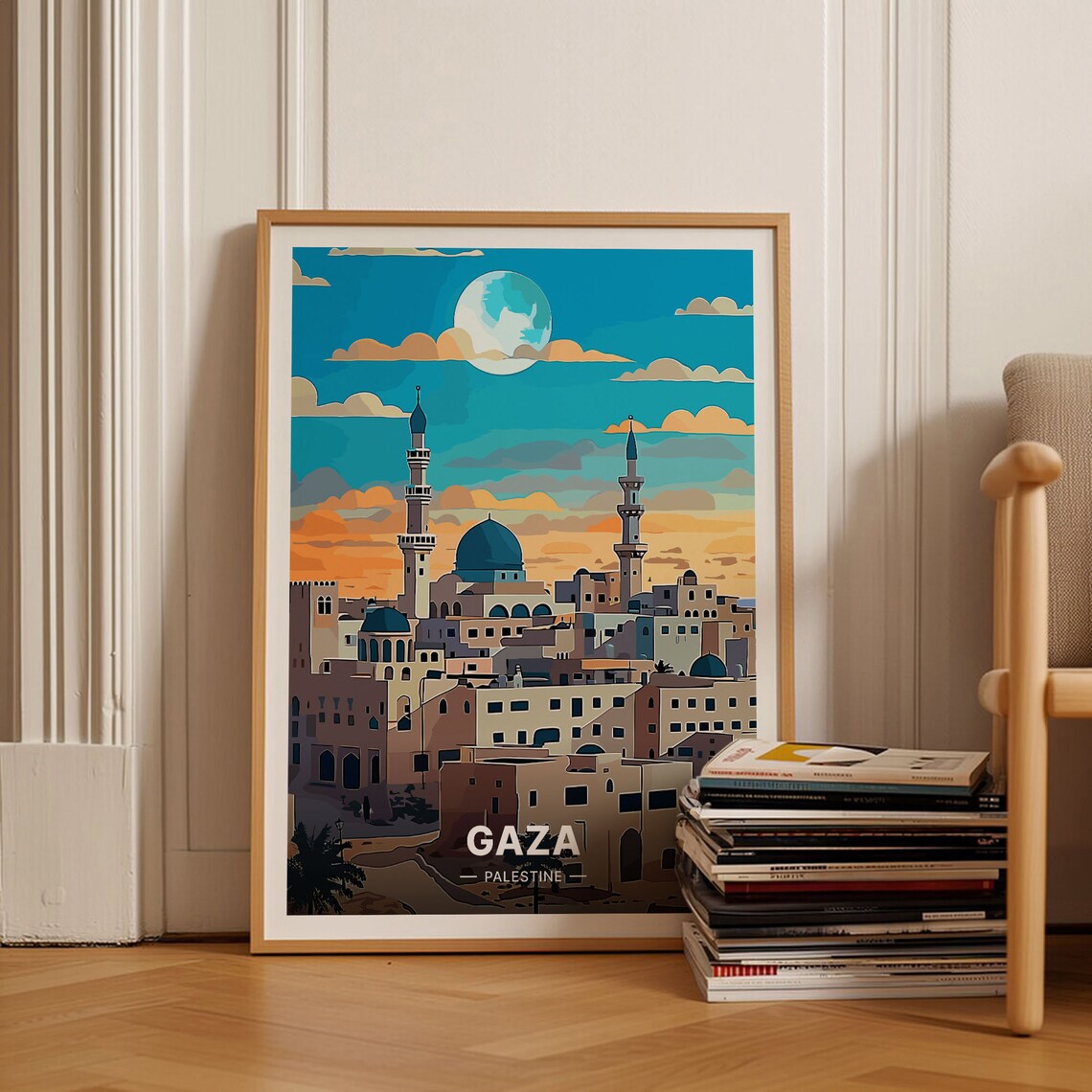 Gaza City Travel Poster, Palestine Wall Art