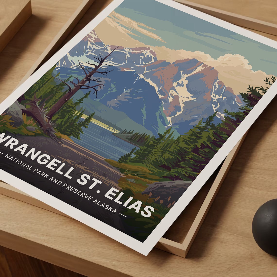 Wrangell St Elias Alaska National Park Alpine Mountain Lake Poster - Image 3
