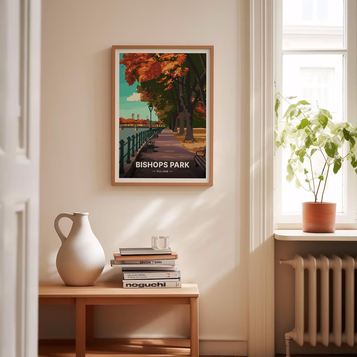 London Travel Poster, Bishops Park Fulham - Image 4
