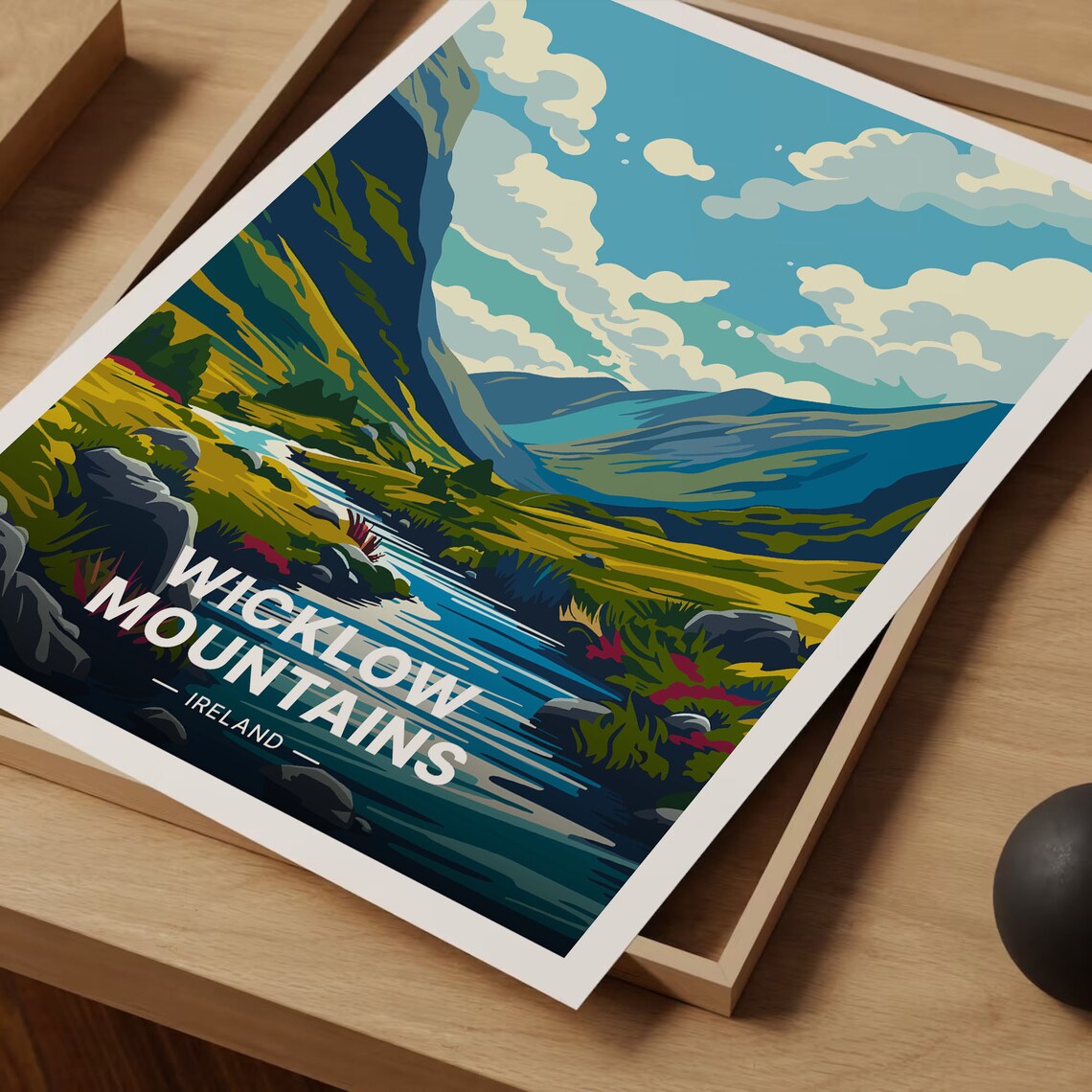 Ireland Travel Poster, Wicklow Mountains Landscape - Image 3