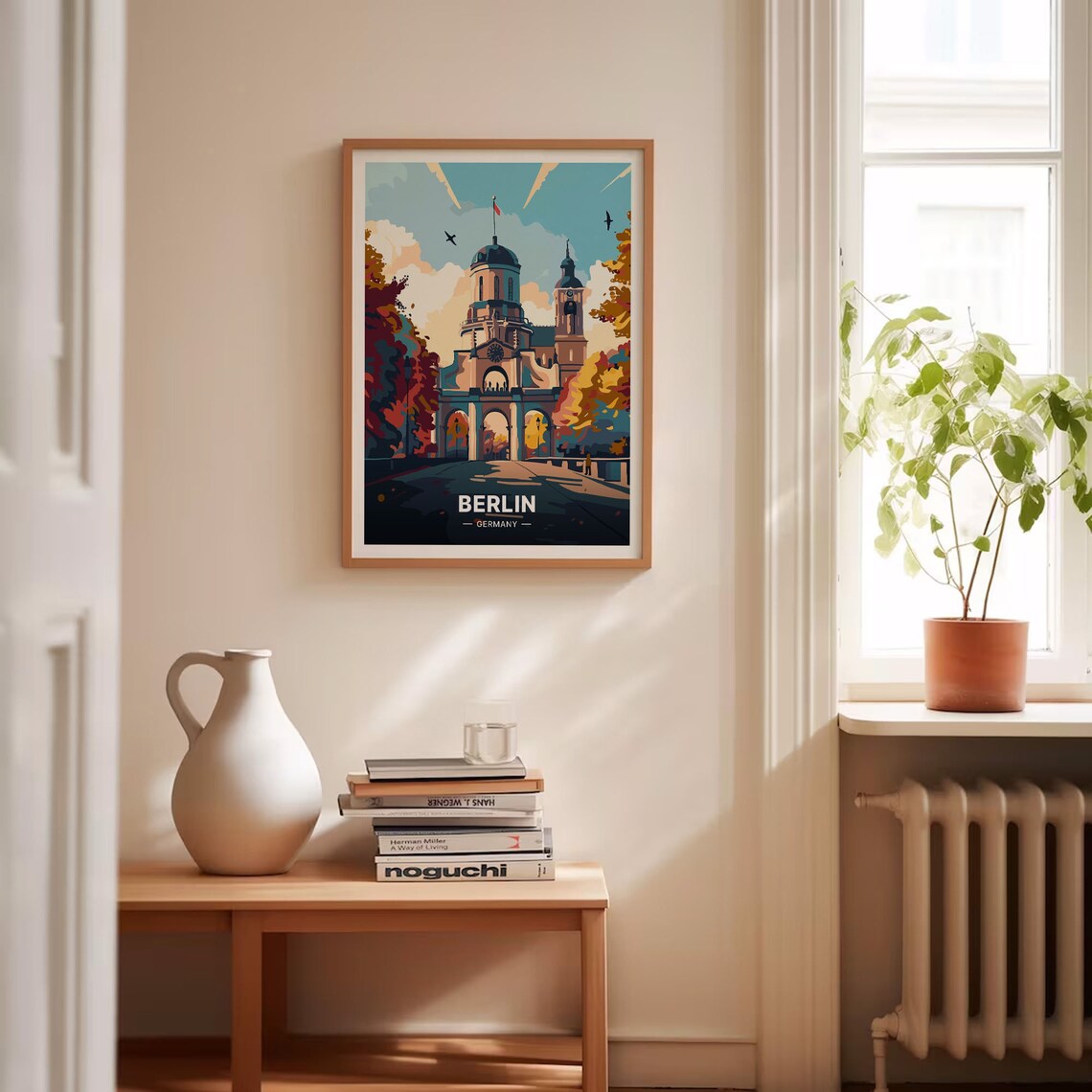 Berlin Germany Cityscape Domed Landmark Retro Travel Illustration Poster - Image 4